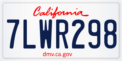 CA license plate 7LWR298
