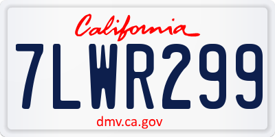 CA license plate 7LWR299