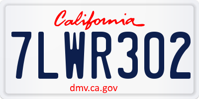 CA license plate 7LWR302