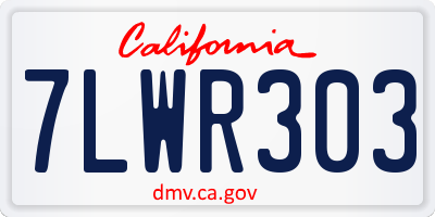 CA license plate 7LWR303