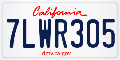 CA license plate 7LWR305