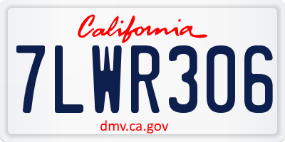 CA license plate 7LWR306