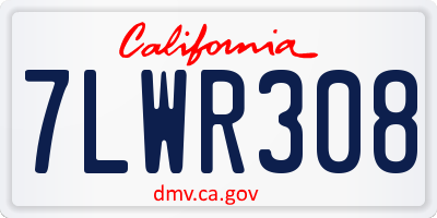 CA license plate 7LWR308