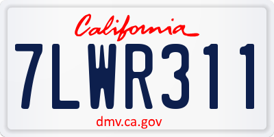 CA license plate 7LWR311