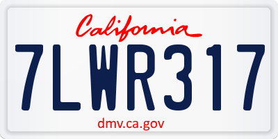 CA license plate 7LWR317