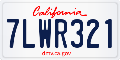 CA license plate 7LWR321