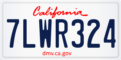 CA license plate 7LWR324