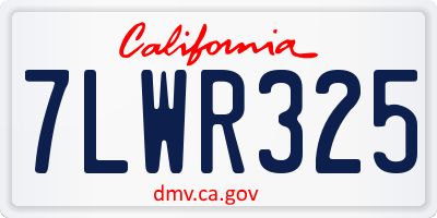 CA license plate 7LWR325