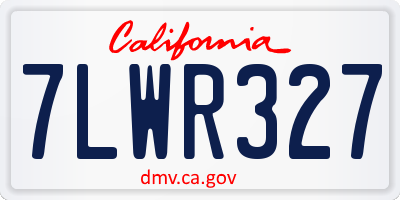 CA license plate 7LWR327