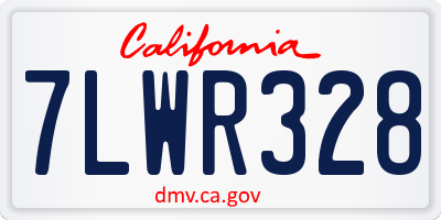 CA license plate 7LWR328
