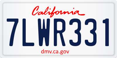 CA license plate 7LWR331