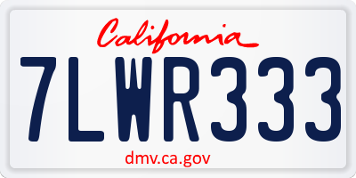 CA license plate 7LWR333