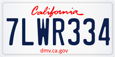 CA license plate 7LWR334