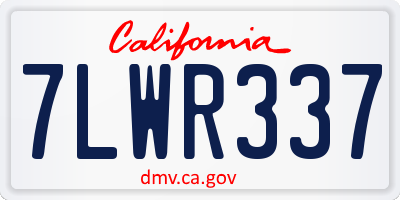 CA license plate 7LWR337