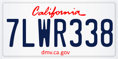 CA license plate 7LWR338