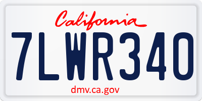 CA license plate 7LWR340