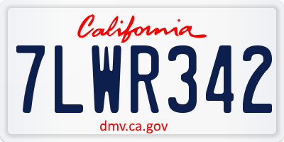 CA license plate 7LWR342