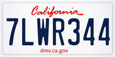 CA license plate 7LWR344