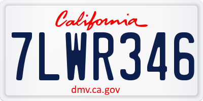 CA license plate 7LWR346