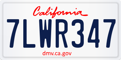 CA license plate 7LWR347