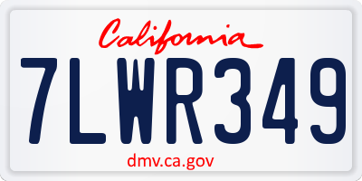 CA license plate 7LWR349