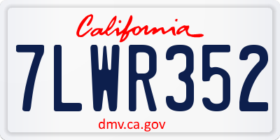 CA license plate 7LWR352