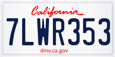 CA license plate 7LWR353