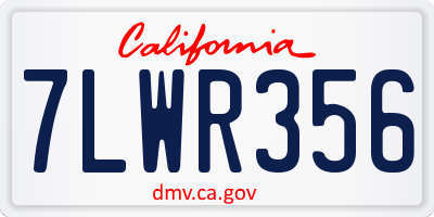 CA license plate 7LWR356
