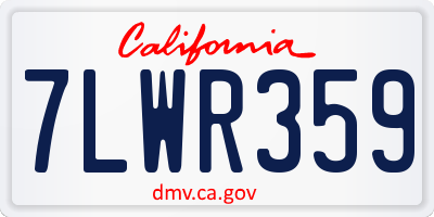 CA license plate 7LWR359