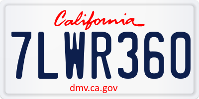 CA license plate 7LWR360