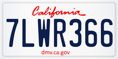 CA license plate 7LWR366