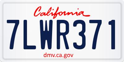 CA license plate 7LWR371