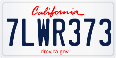 CA license plate 7LWR373