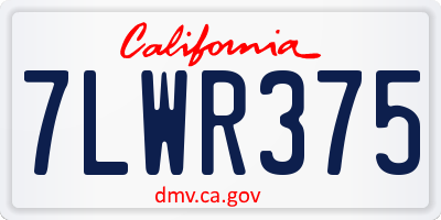 CA license plate 7LWR375