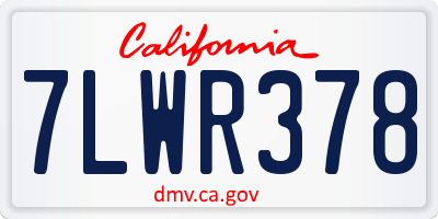 CA license plate 7LWR378