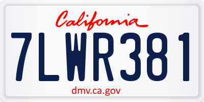 CA license plate 7LWR381