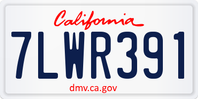 CA license plate 7LWR391