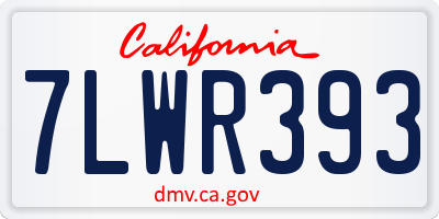CA license plate 7LWR393