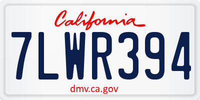 CA license plate 7LWR394