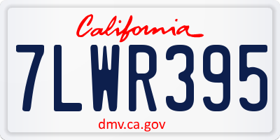CA license plate 7LWR395