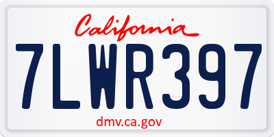 CA license plate 7LWR397