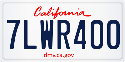 CA license plate 7LWR400