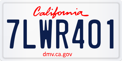 CA license plate 7LWR401