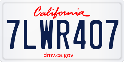 CA license plate 7LWR407