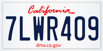 CA license plate 7LWR409