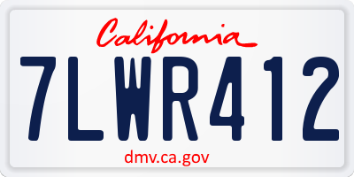 CA license plate 7LWR412