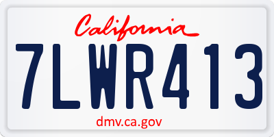 CA license plate 7LWR413