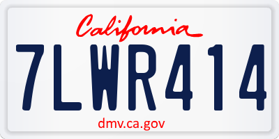 CA license plate 7LWR414