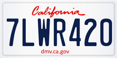 CA license plate 7LWR420