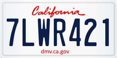 CA license plate 7LWR421